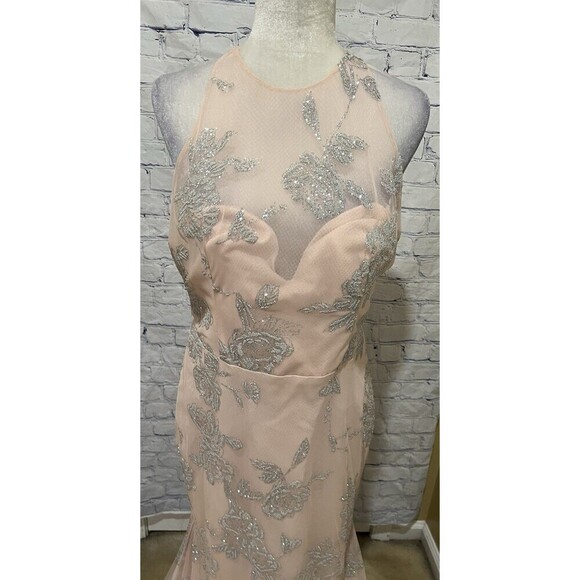 Hailey Paige Almond Caviar Sparkle Glitter Prom Formal Gown Dress Women’s 14 - Picture 2 of 10